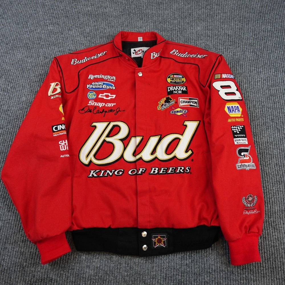 Vintage Dale Earnhardt Jr Jacket Mens Medium NASCAR Budweiser Chase Authentics
